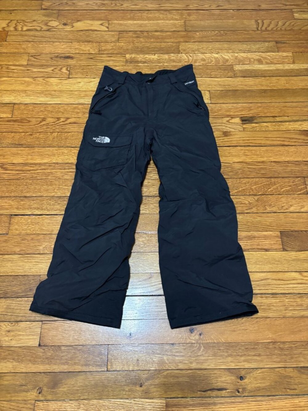 The North Face Boys Snow Pants Size Medium (10/12) Black Nylon Cargo Pocket